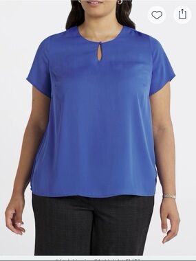 Stitch Fix 411 HAWTHORNE Auden Keyhole Blouse - Blue  3x - NWT